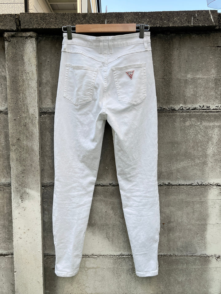 1990-00s "GUESS" white skinny denim pants