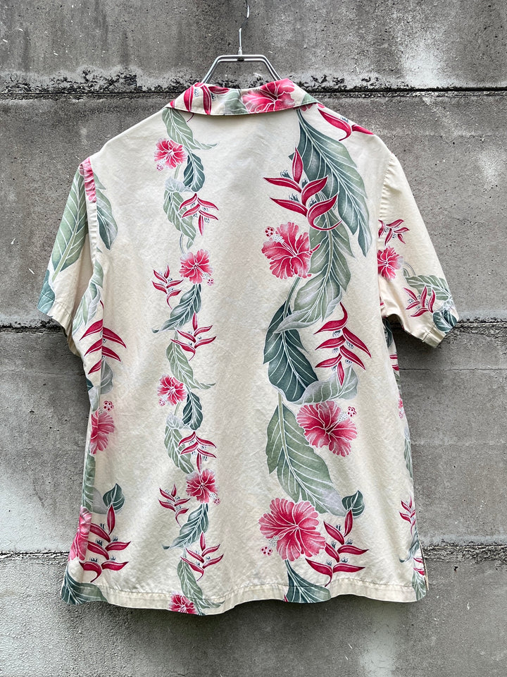1980-90s Hawaii made botanical print s/s shirt