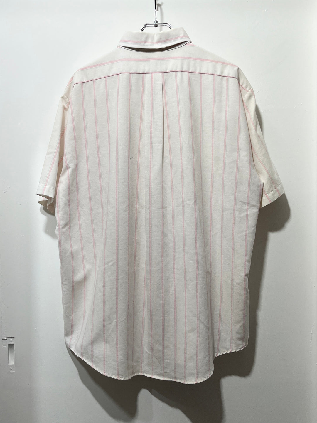 1980-90s USA made pale pink stripes s/s shirt