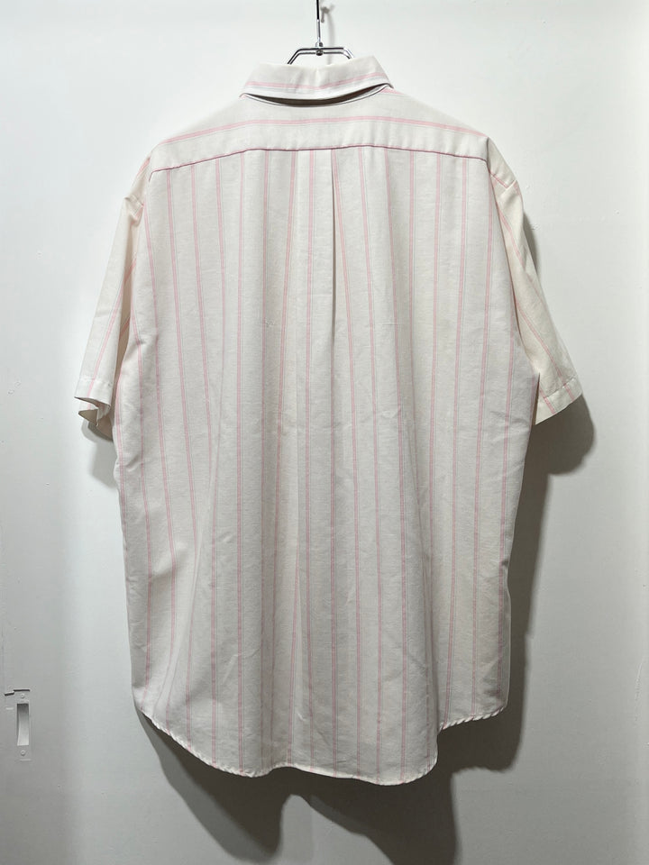 1980-90s USA made pale pink stripes s/s shirt