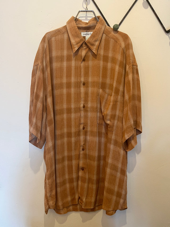 light brown ombré checkered shirt