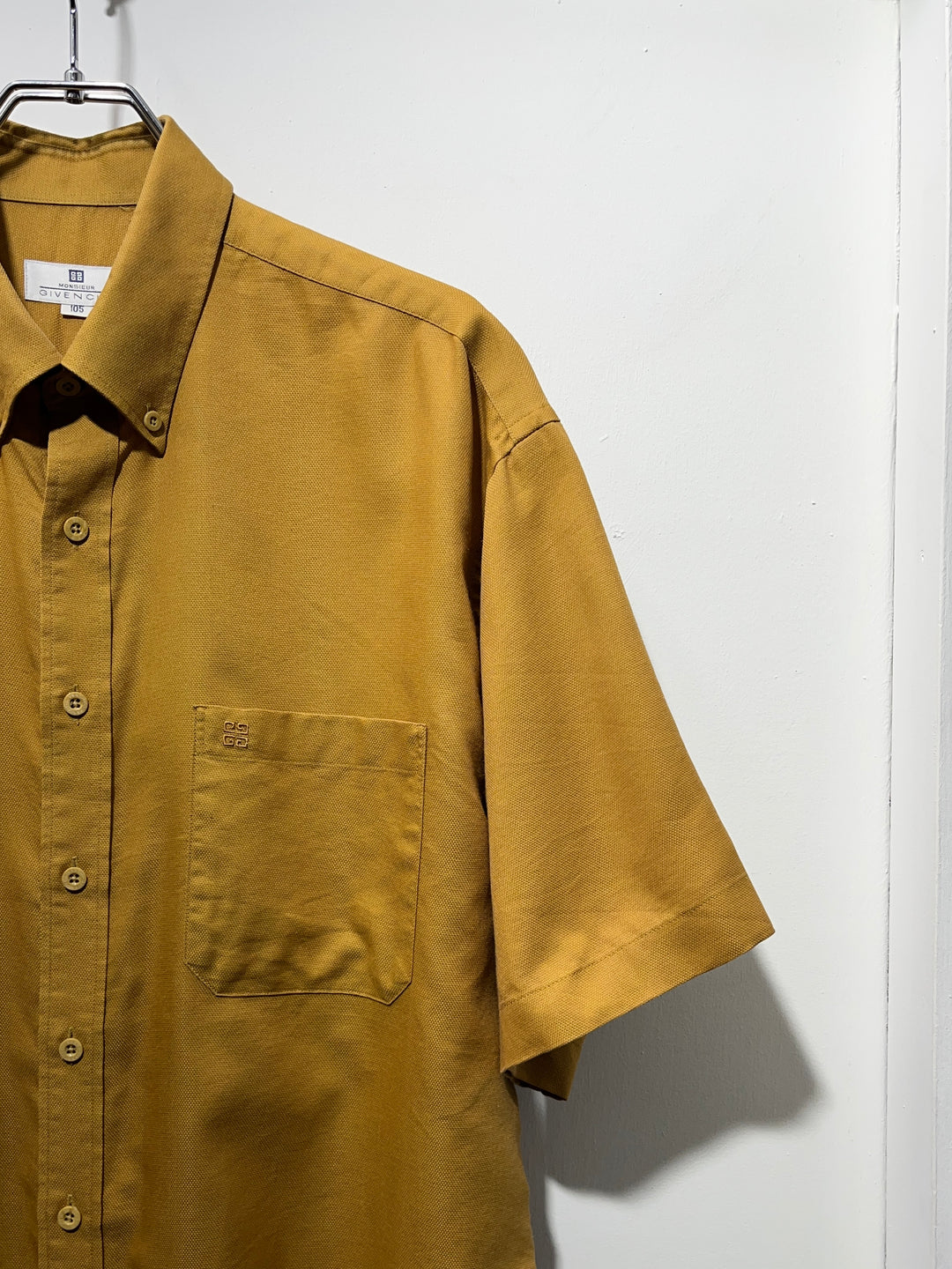 1990s "GIVENCHY" brown s/s shirt