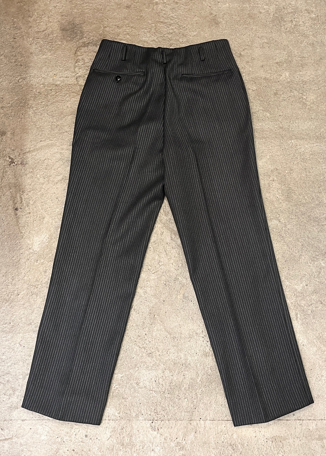 1960s black × dark gray stripe slacks