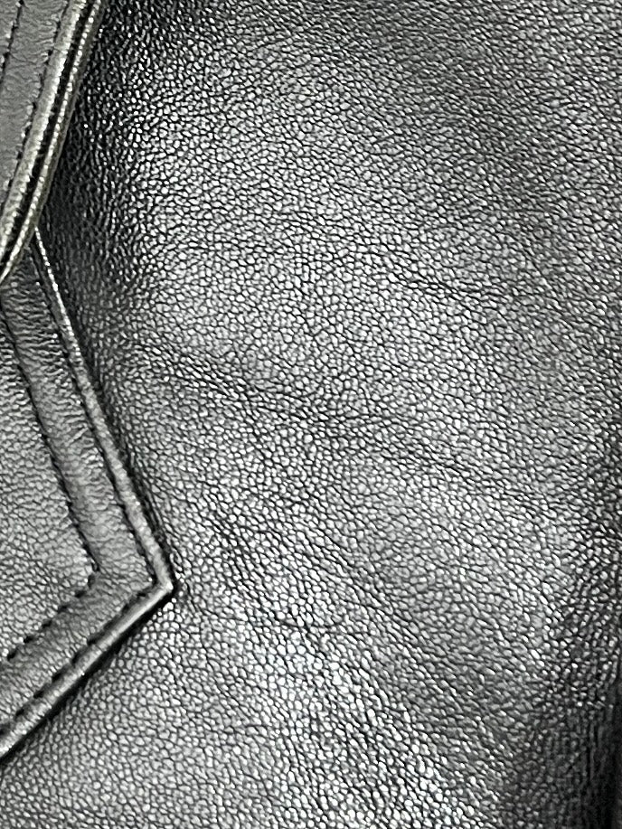 1990-00s black cropped leather jacket