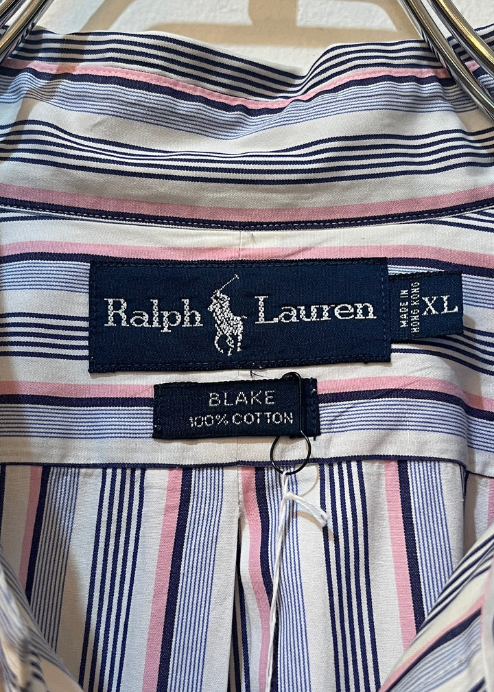 1990s "Ralph Lauren" multi color stripe B.D shirt -BLAKE-