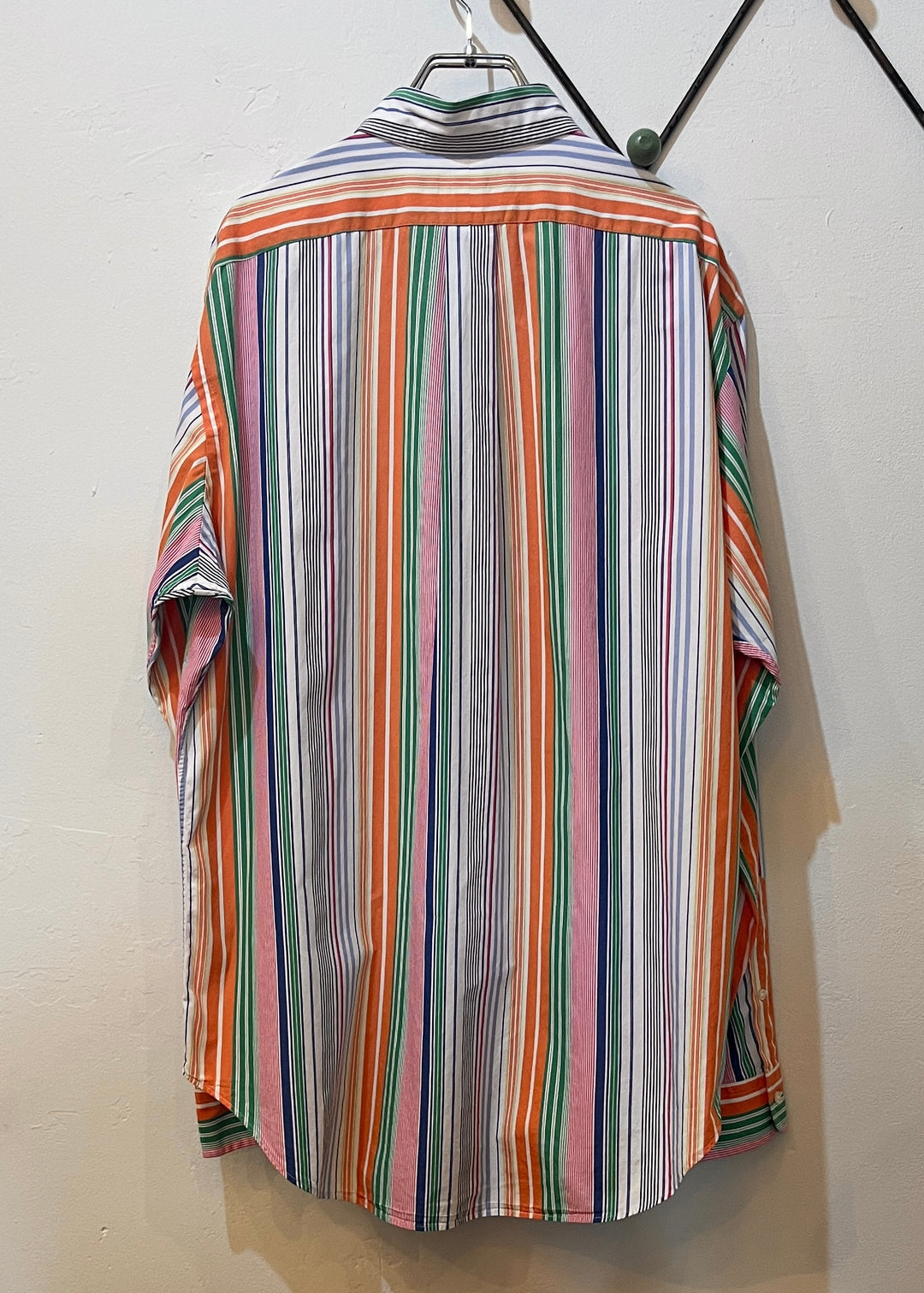 1990s "Ralph Lauren" colorful stripe B.D shirt -CLASSIC FIT-