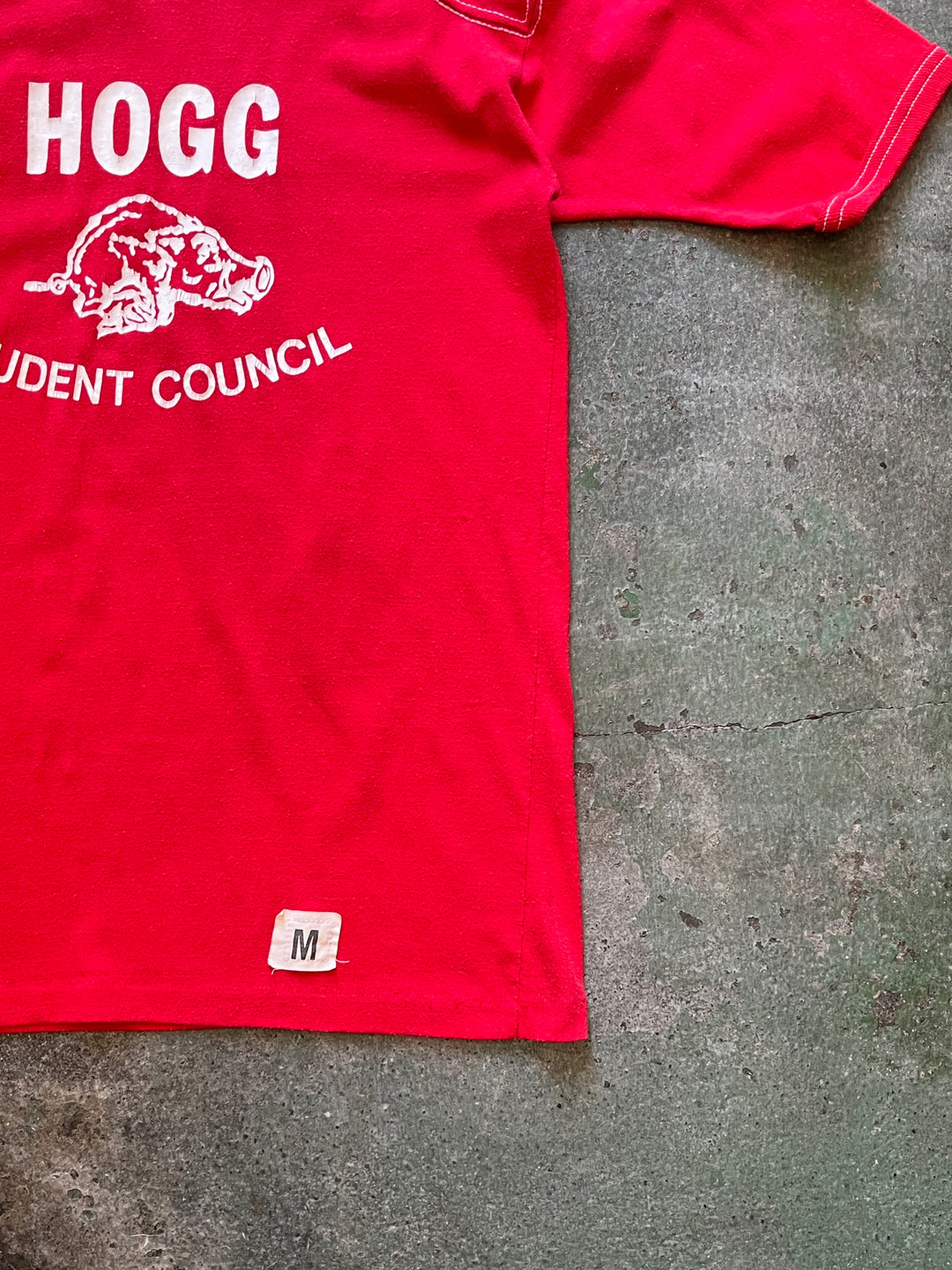 1970-80s USA made red football T-shirt