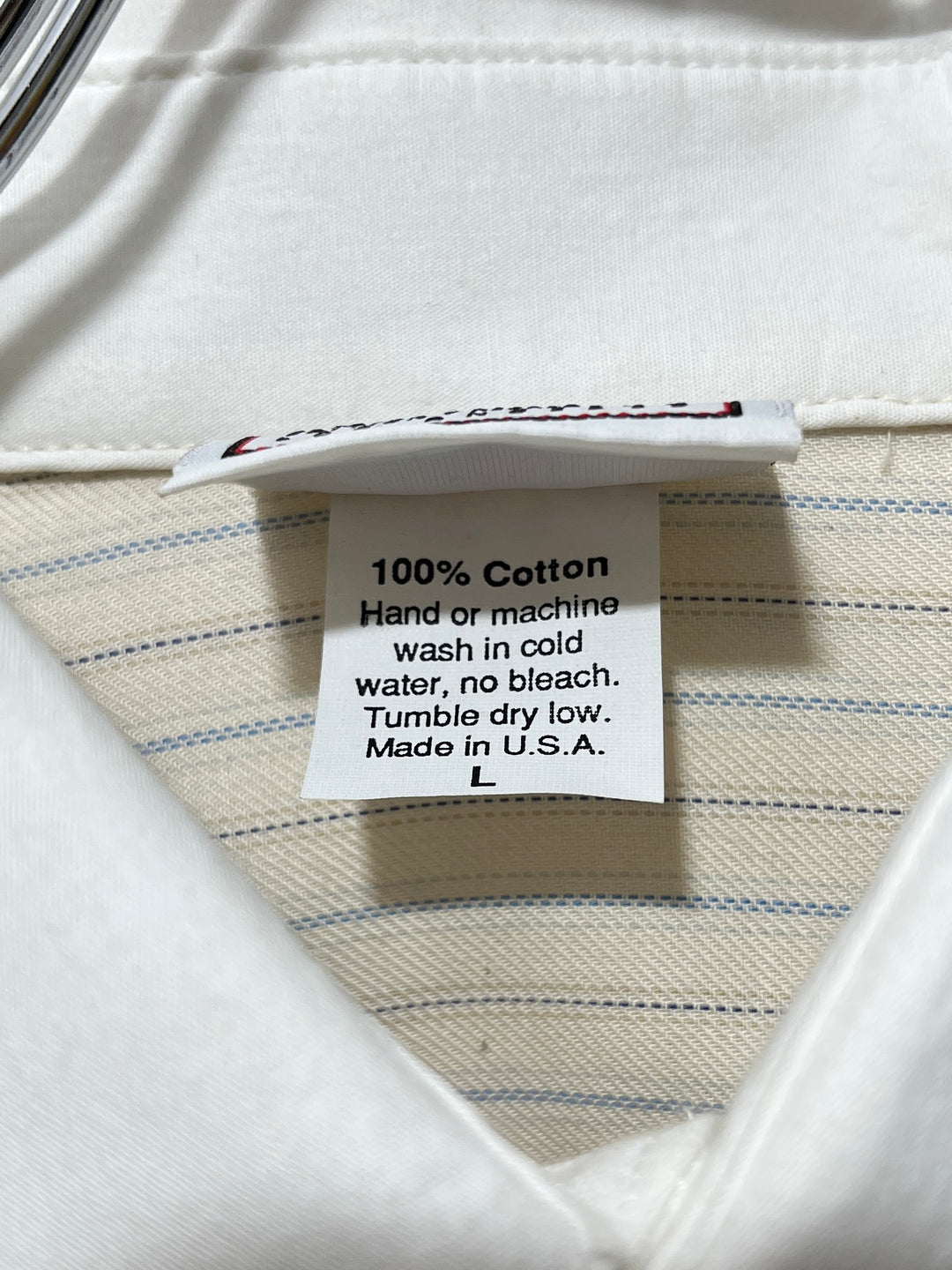 1990-00s USA made striped white collar pullover shirt