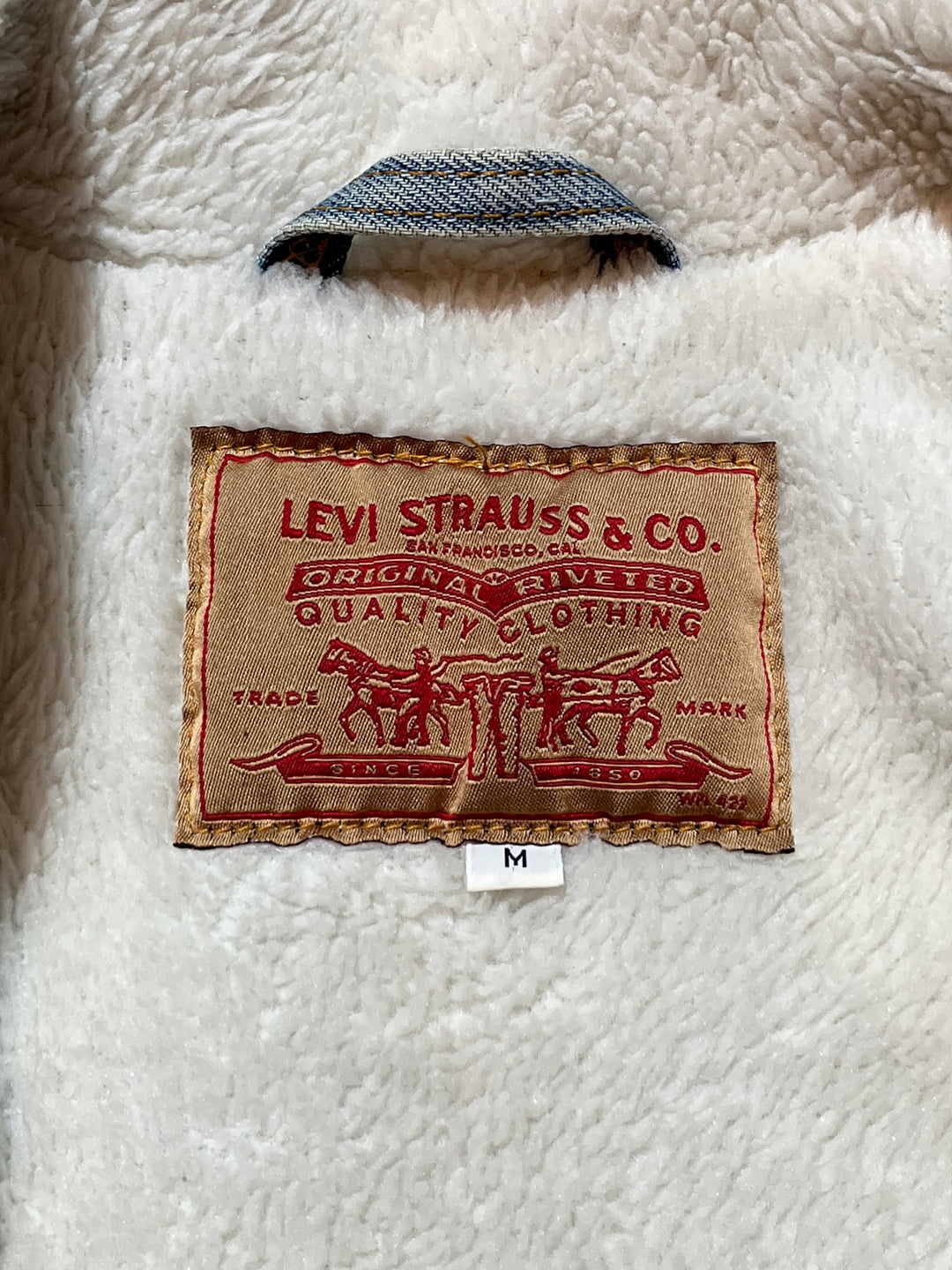 1990s USA made "Levi's" 70609 boa denim jacket