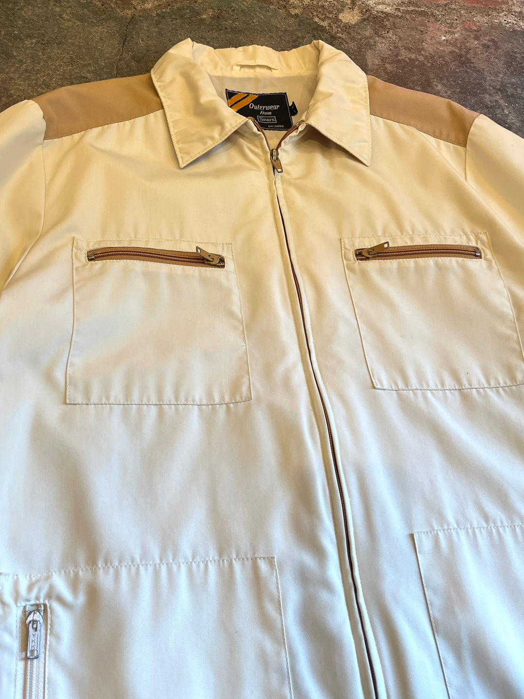 1970-80s "Sears" two-tone multi zip design jacket