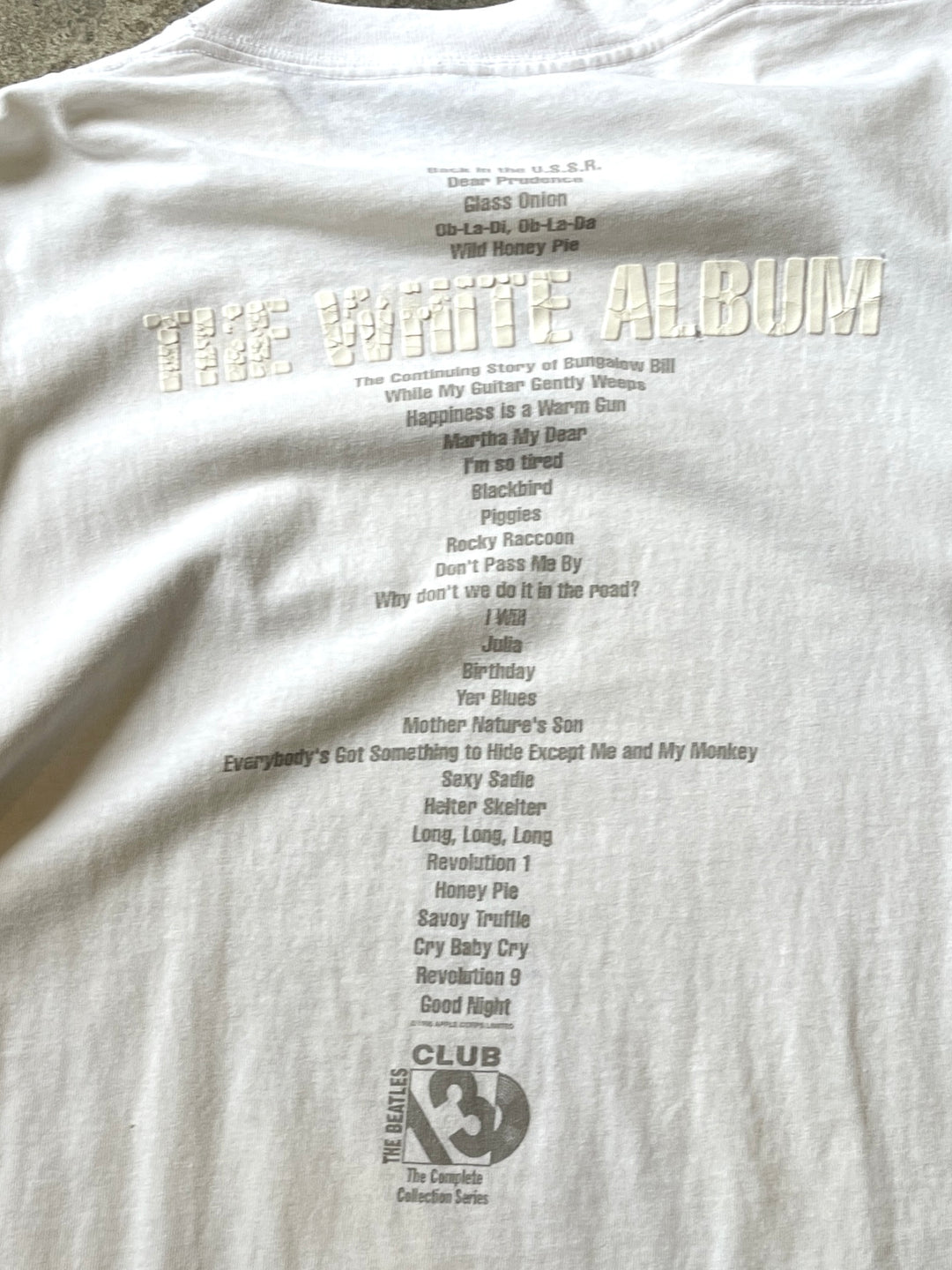 1990s "The Beatles" THE WHITE ALBUM T-shirt