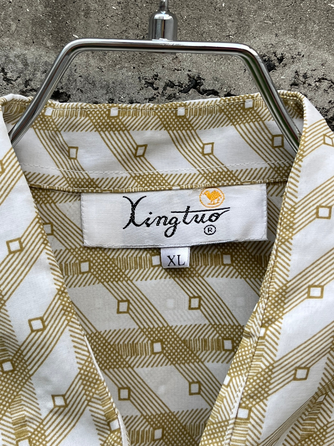 1970s diamond checkered s/s shirt