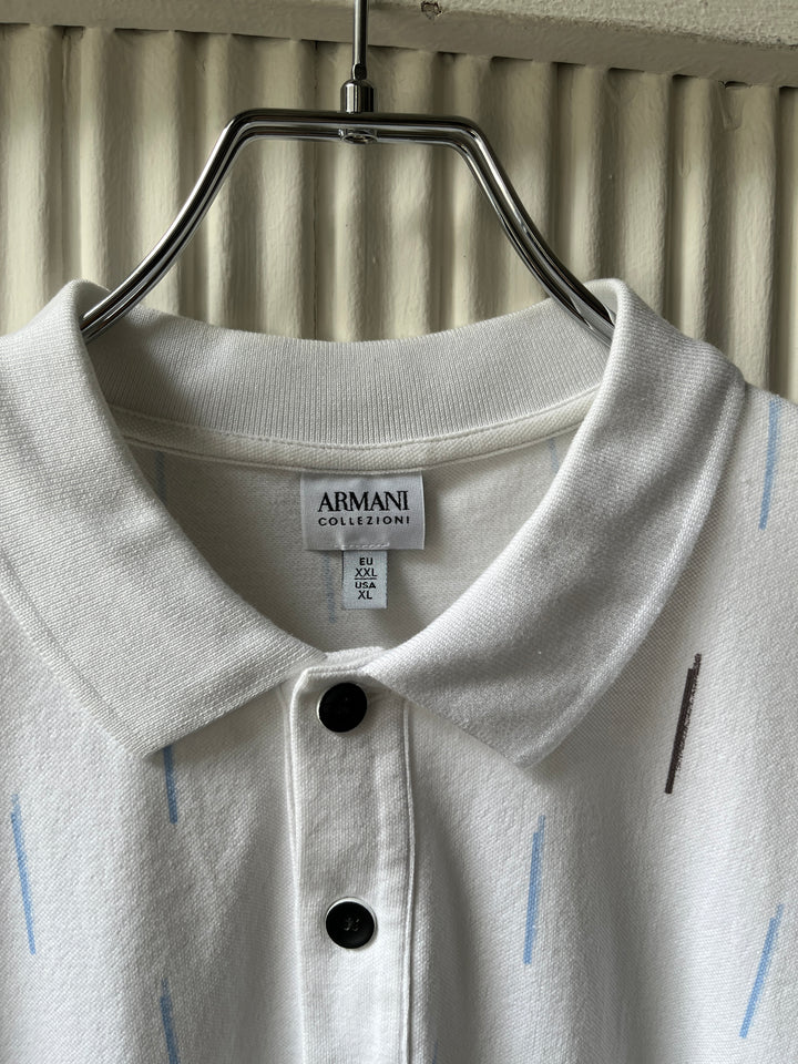 2000s "ARMANI COLLEZIONI" abstract stripe s/s polo