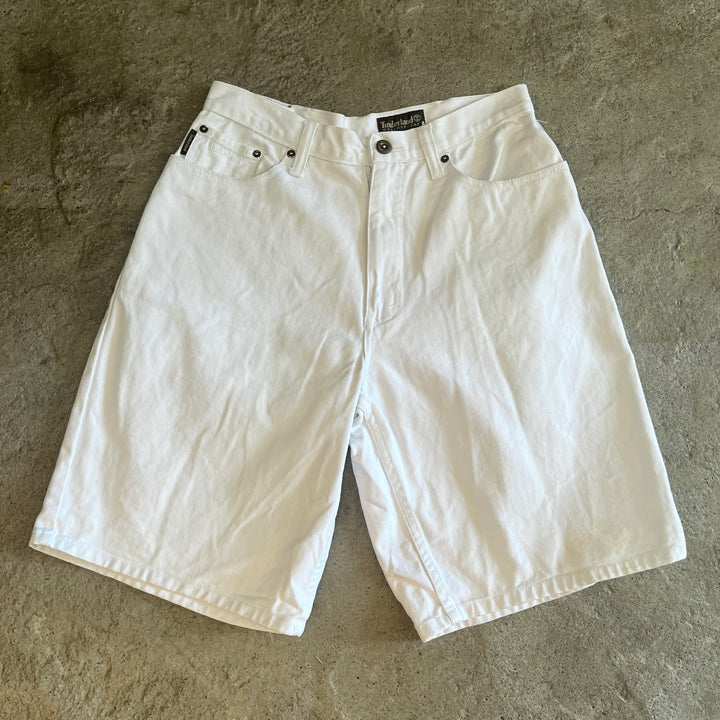 1990s "Timberland" white denim shorts