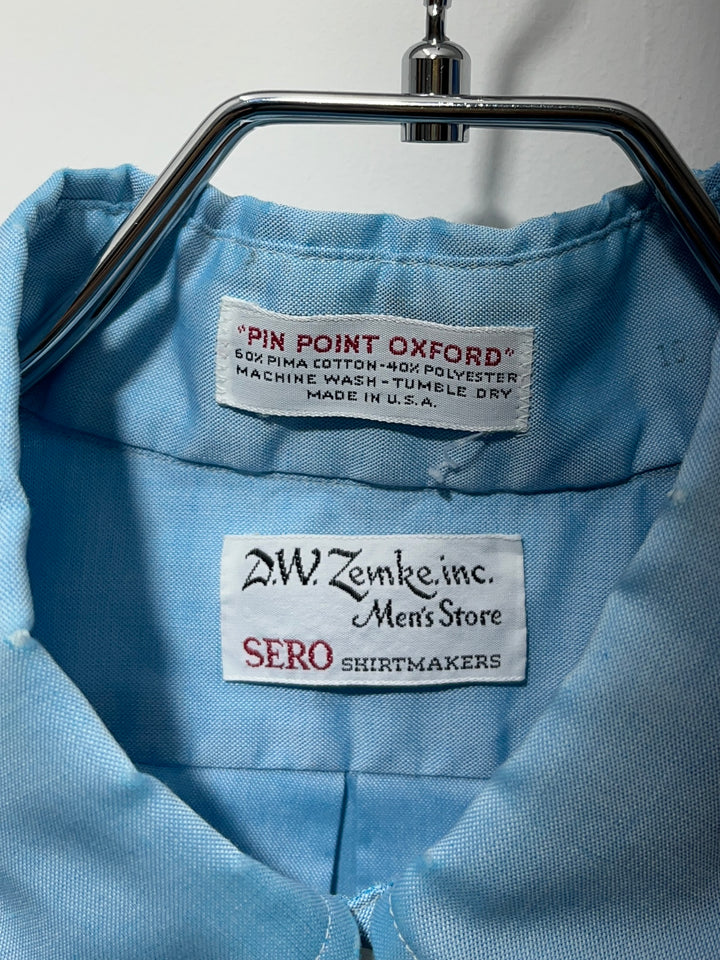 1960-70s USA made sky blue s/s shirt