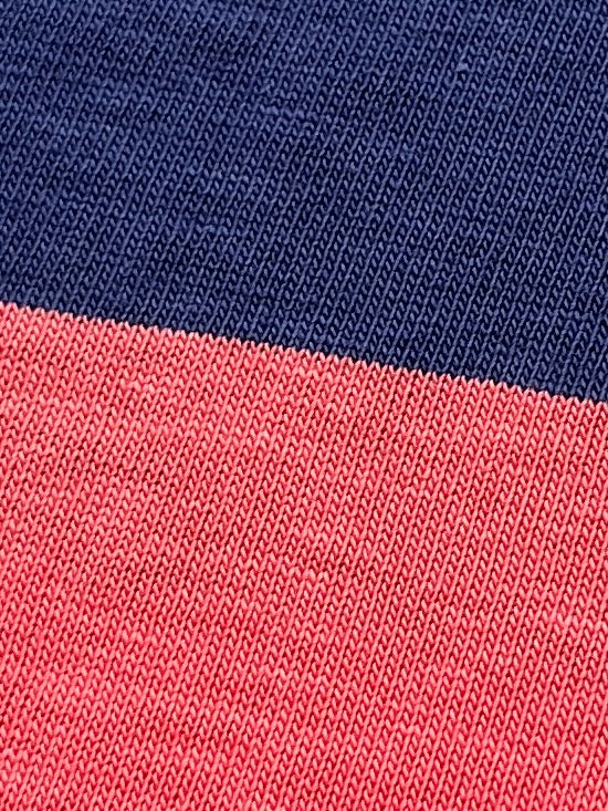 1990s USA made "Eddie Bauer" red × navy wide striped T-shirt