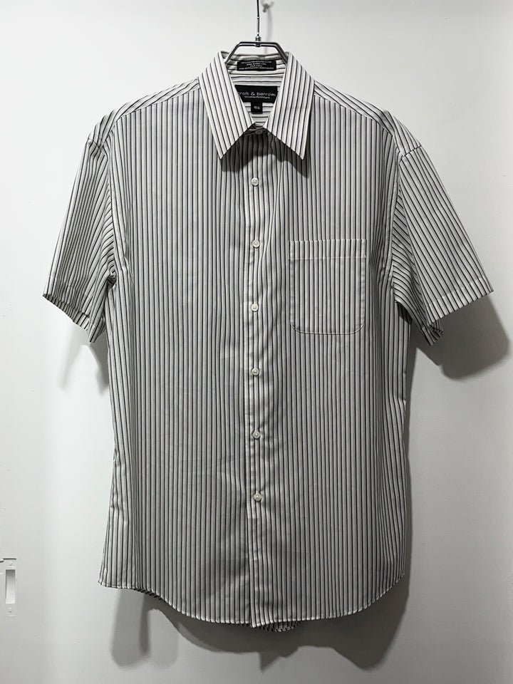 1990-00s gray stripes s/s shirt