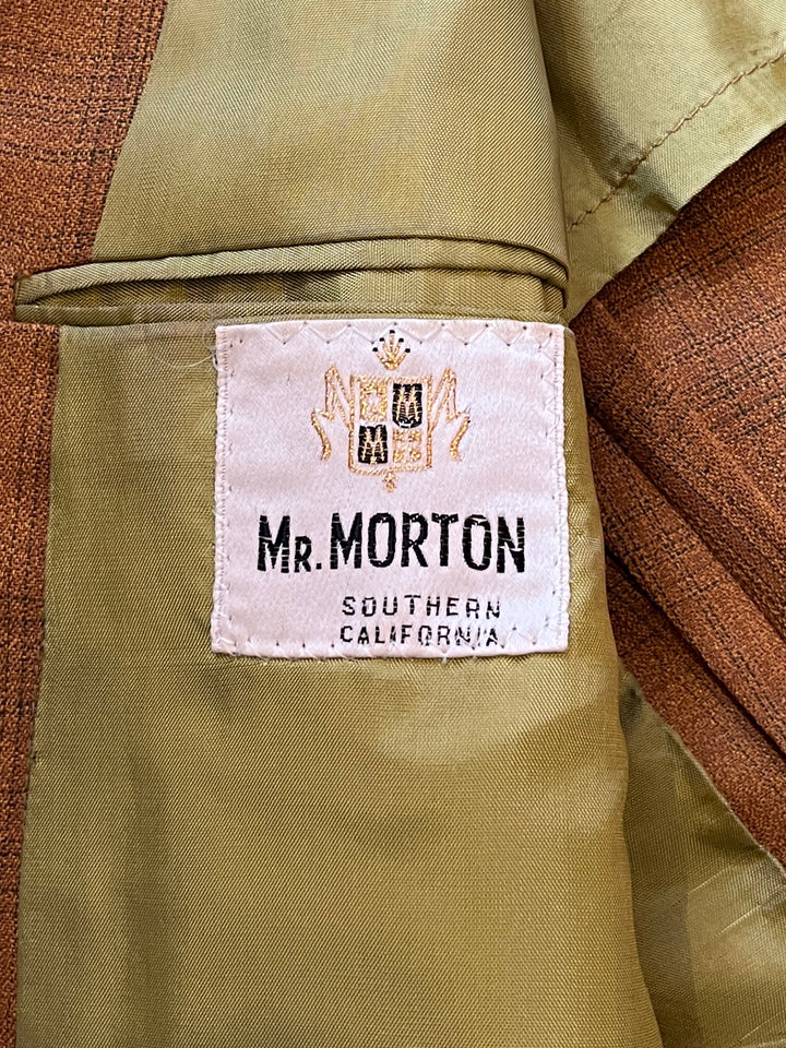 1960-70s orange brown ombré check tailored jacket
