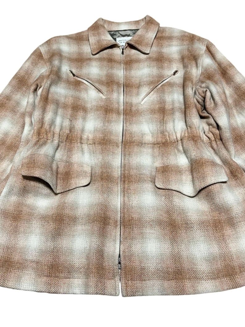 "BENETTON" ombre check wool jacket