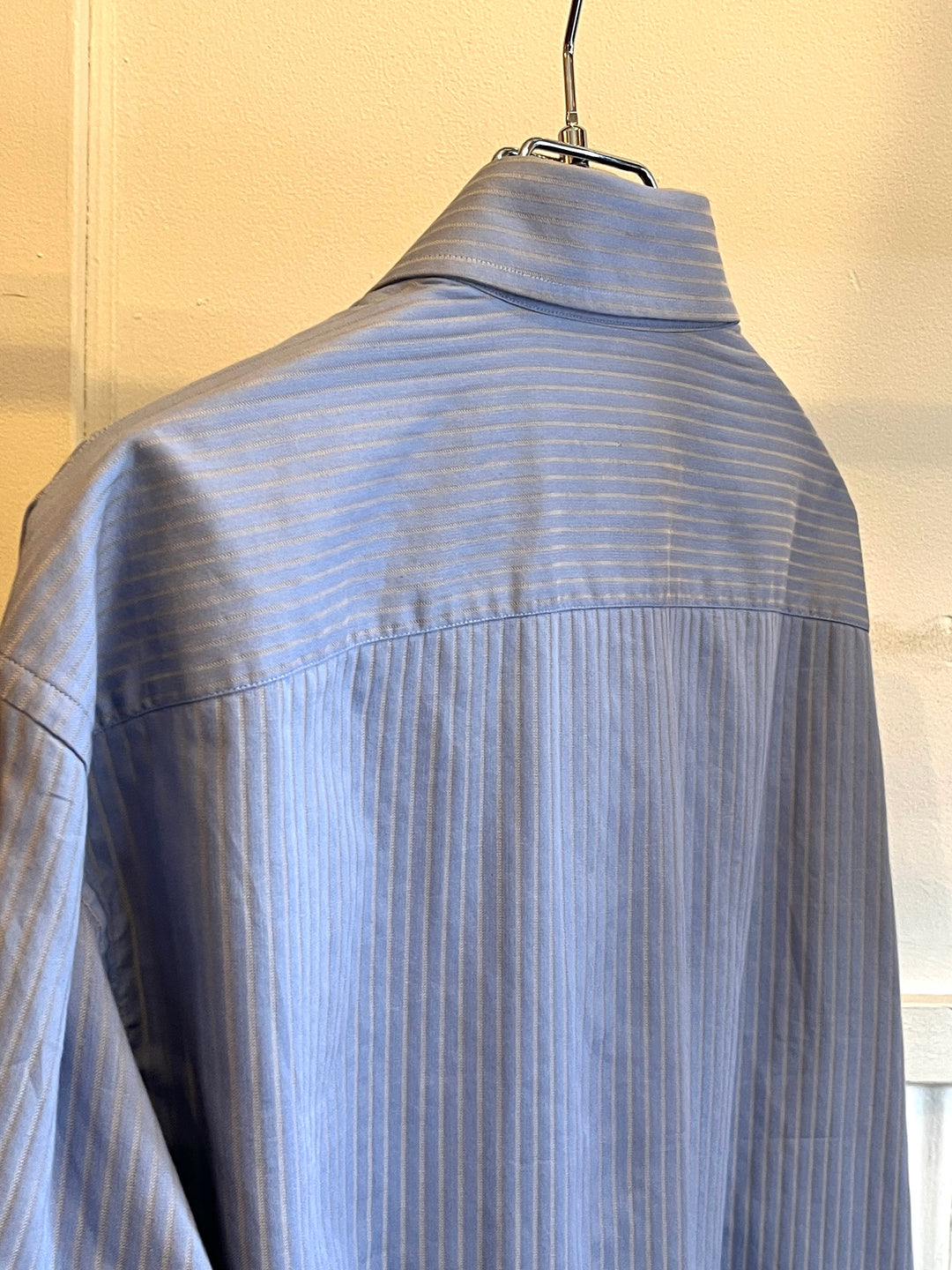 1990s "ARMANI COLLEZIONI" dusty blue stripe shirt