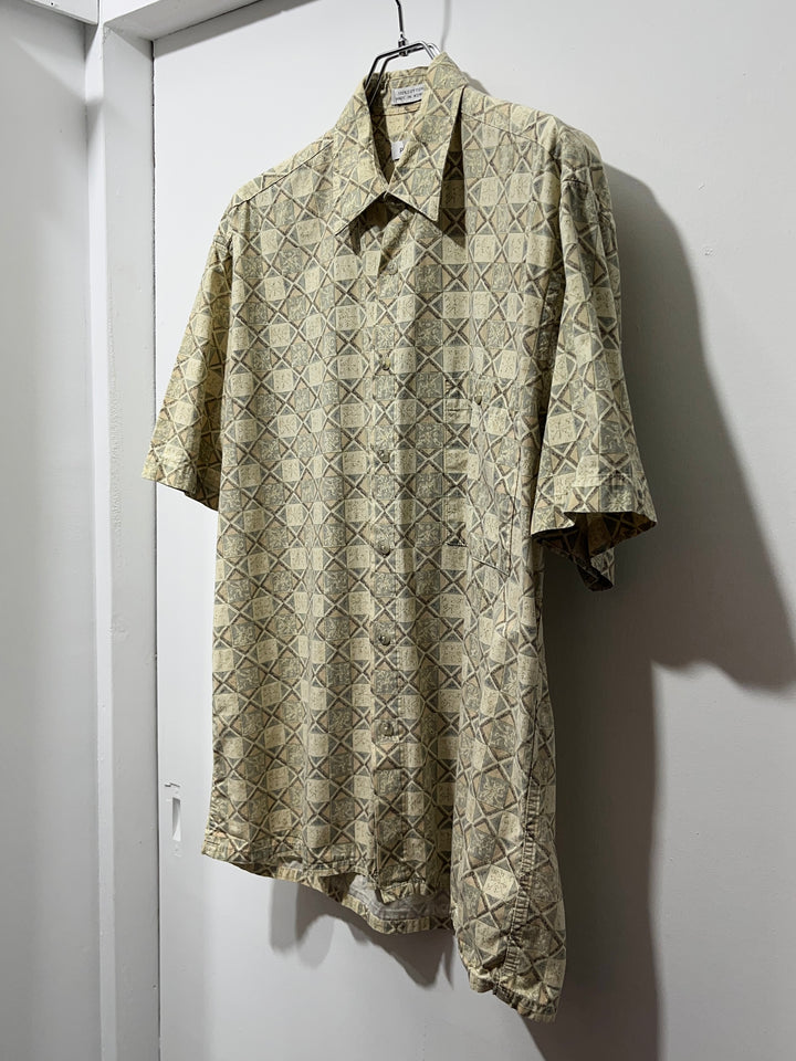 1990s "pierre cardin" geometric pattern s/s shirt