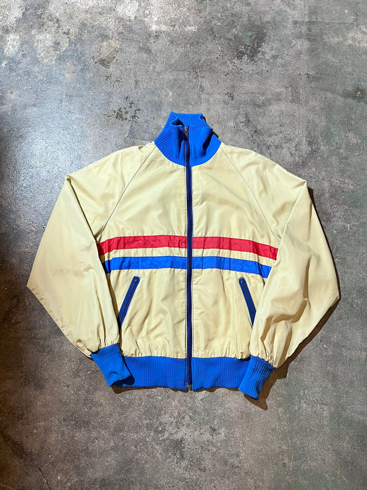 1970s red × blue line high neck blouson