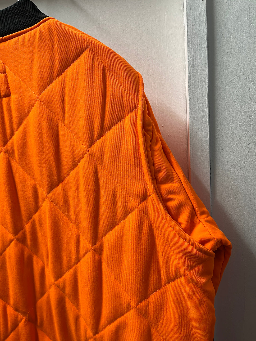 vivid orange quilting jacket