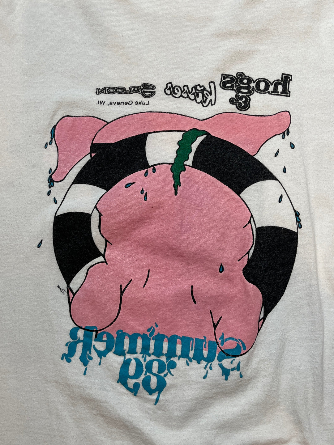 1980s USA made pig both sides print T-shirt