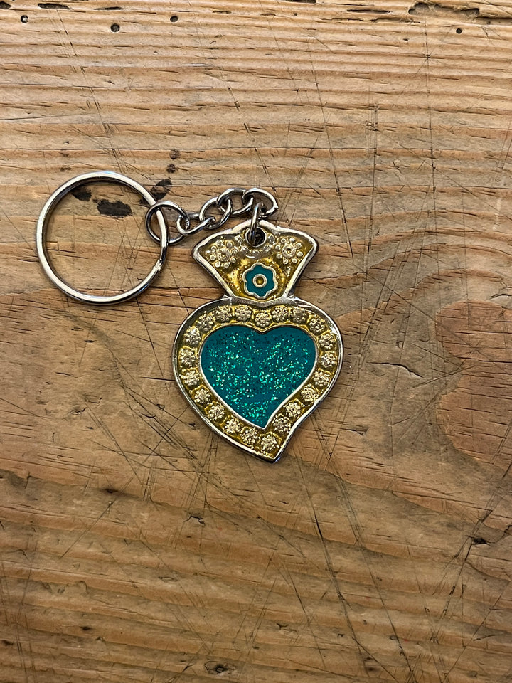 Milagro heart charm keychain