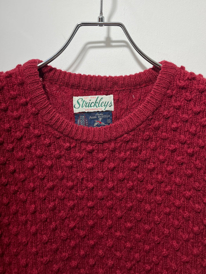 1970s burgundy chunky popcorn knit vest