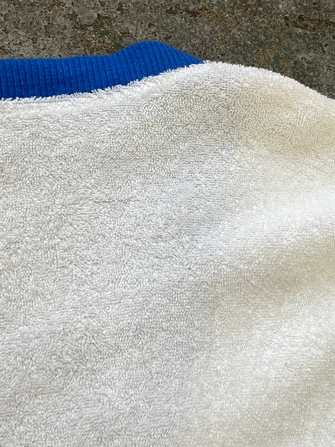 1980-90s white × royal blue terry cardigan