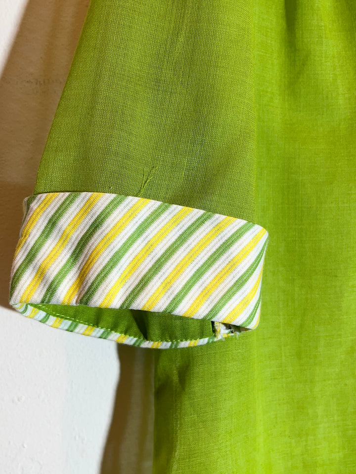 1970s lime green sheer s/s tops