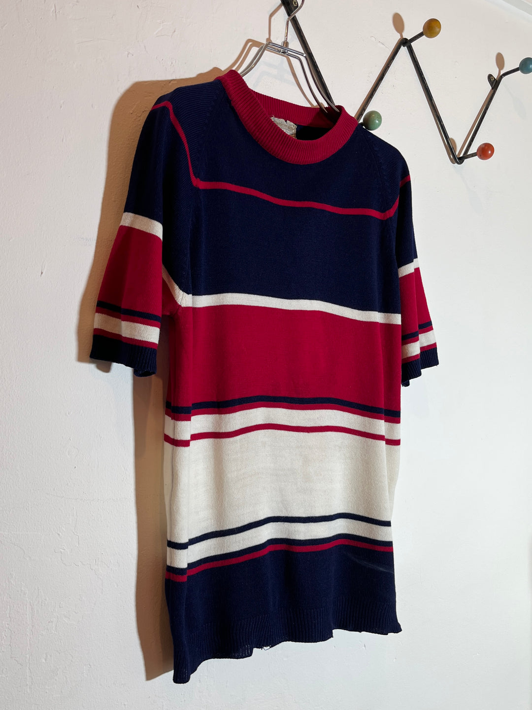1960s "Penneys TOWN CRAFT" multi color s/s summer knit