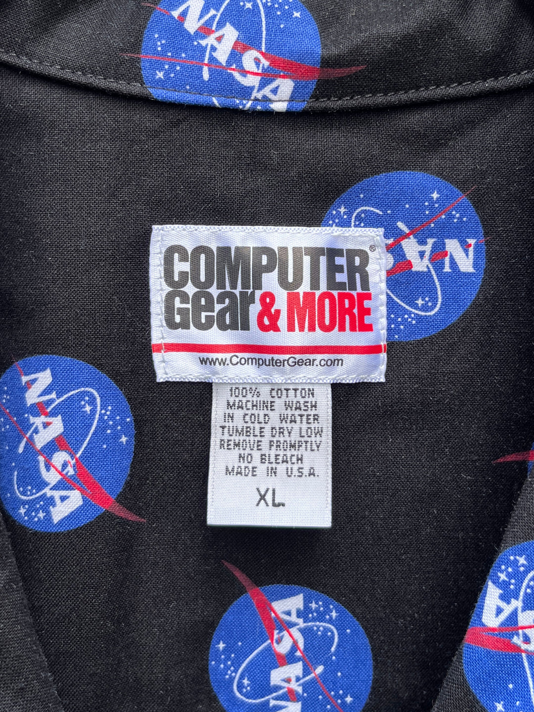 1990-00s USA made NASA all over print s/s shirt