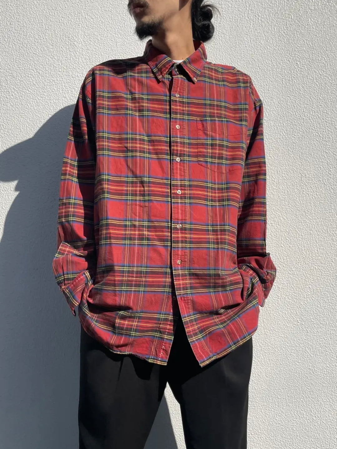 "L.L.Bean" tartan checked B.D shirt