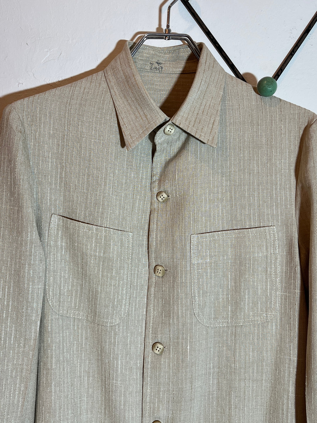1970s light beige shiny shirt