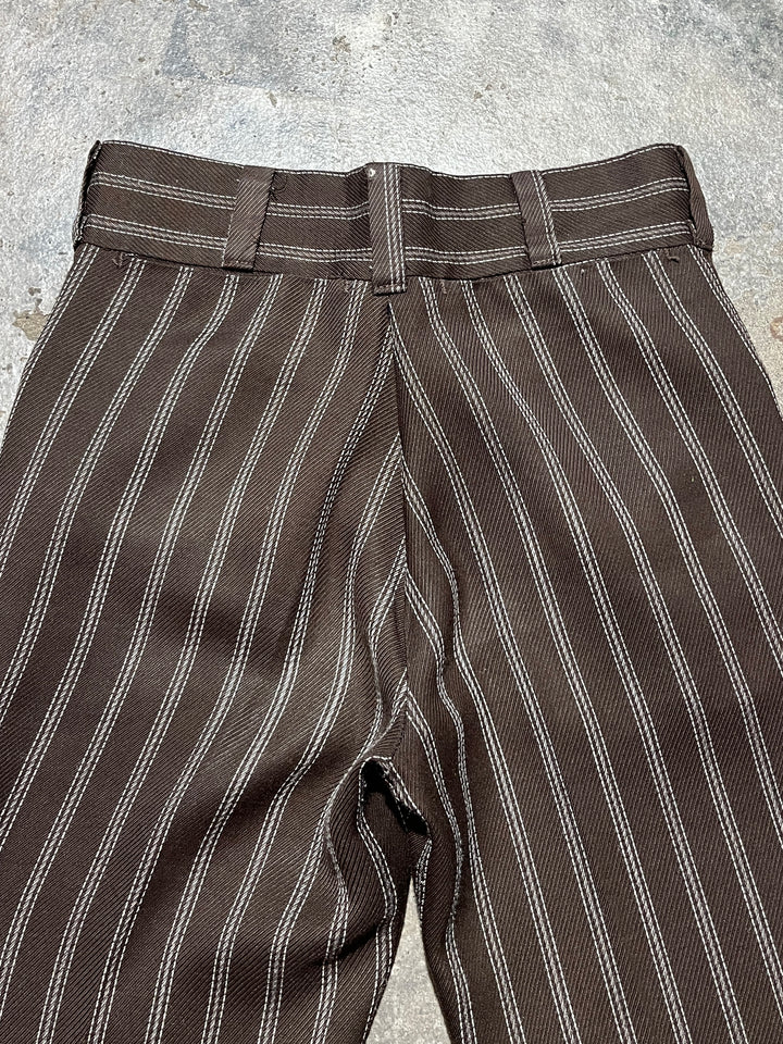 1970s brown stripe pattern slacks