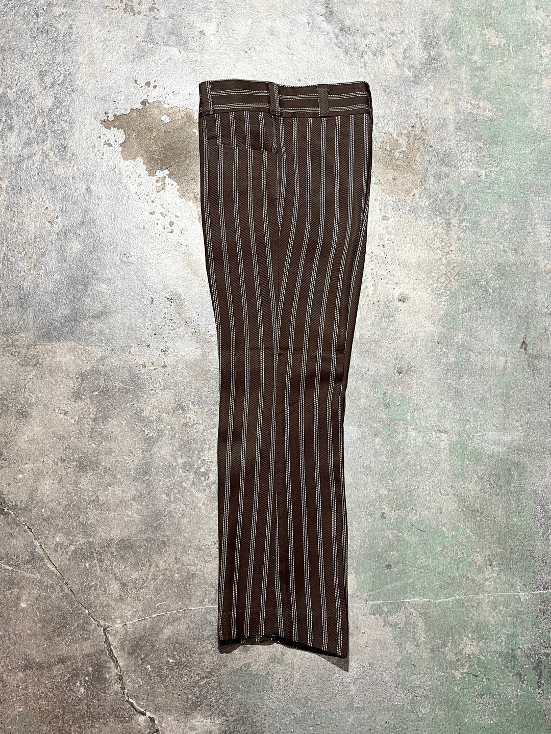 1970s brown stripe pattern slacks