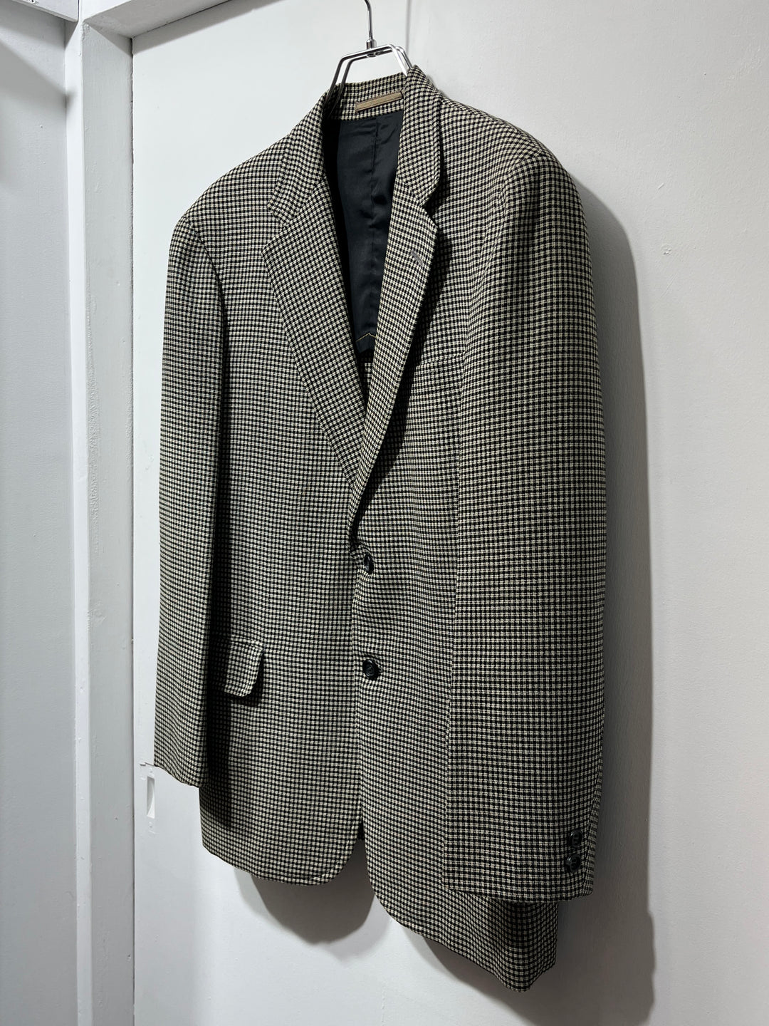 1980-90s micro checkered tailored jacket