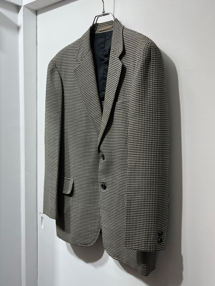 1980-90s micro checkered tailored jacket