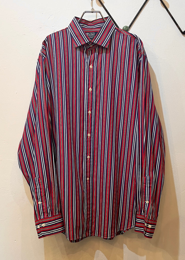 1990s "Polo by Ralph Lauren" multi color stripe shirt -REGENT CLASSIC FIT-