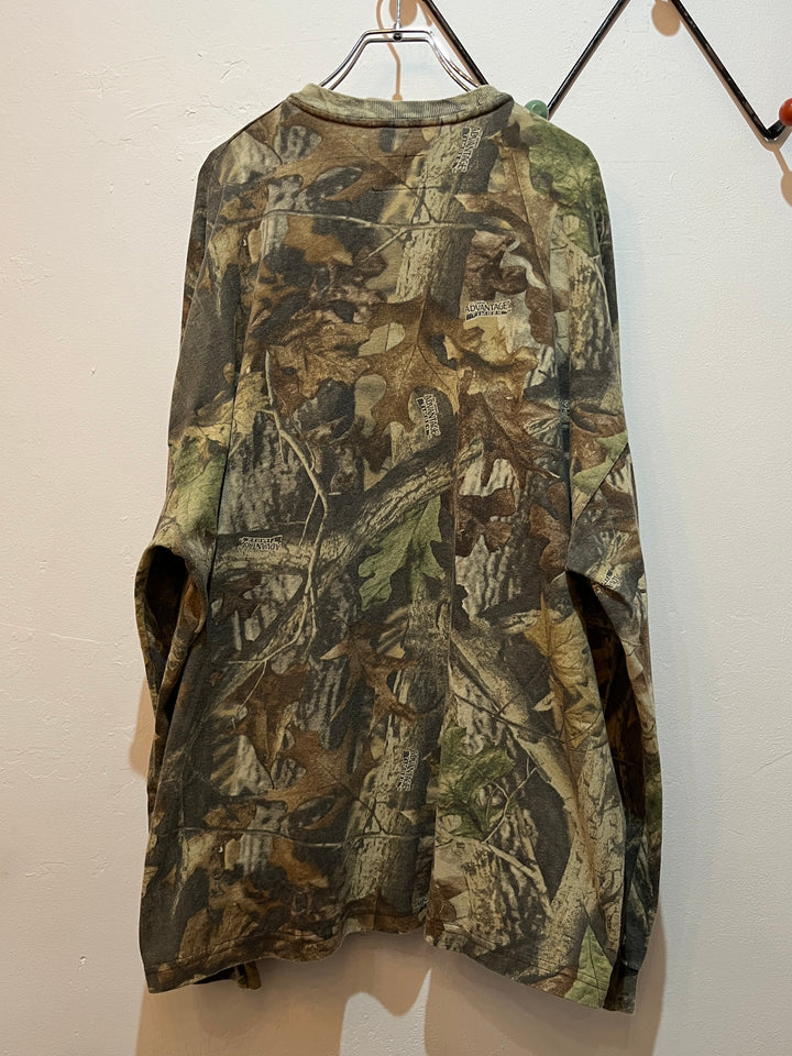 real tree camouflage pattern henley neck L/S T-shirt