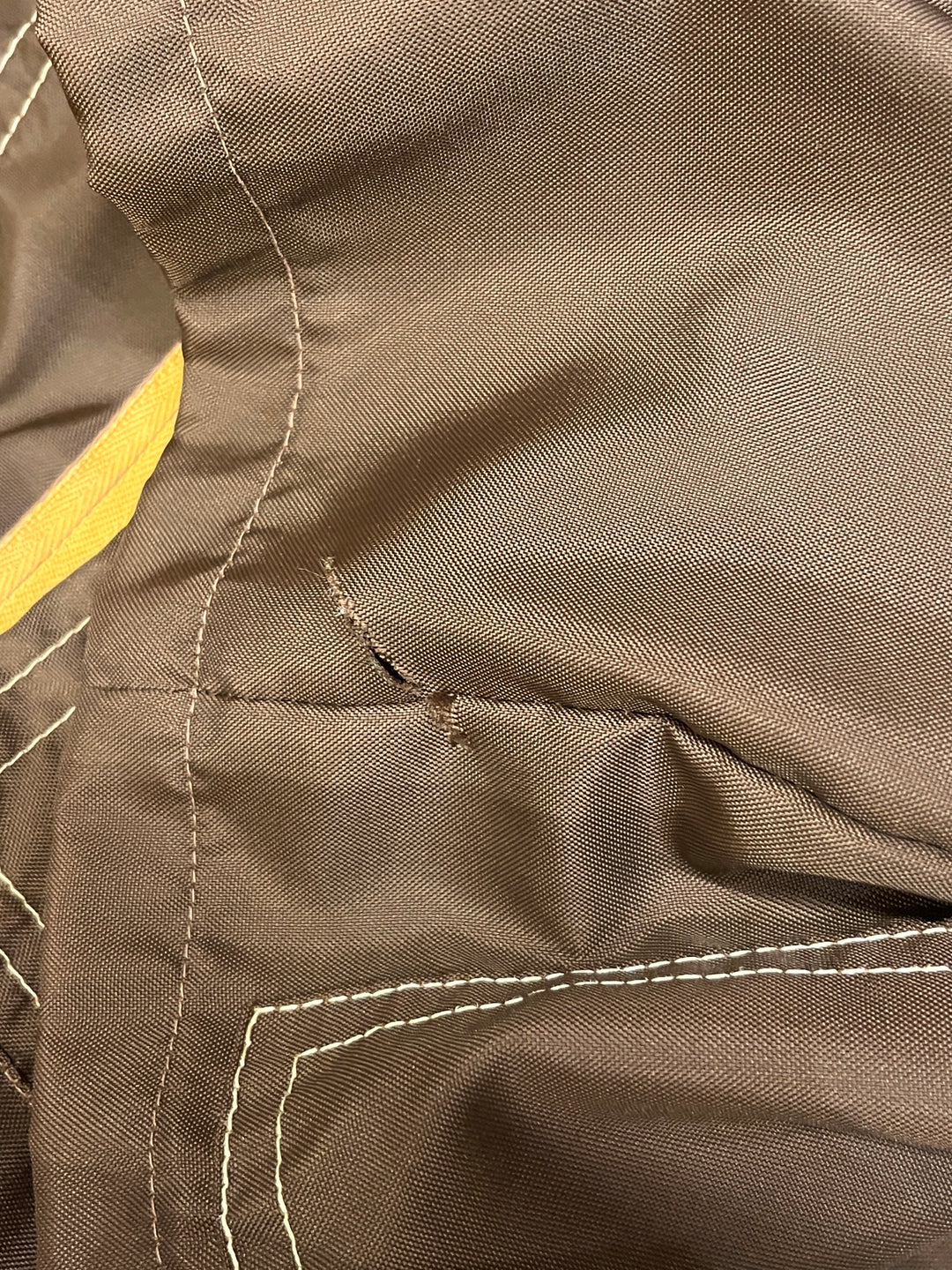 1970s "CAMPUS" brown × white stitch nylon jacket