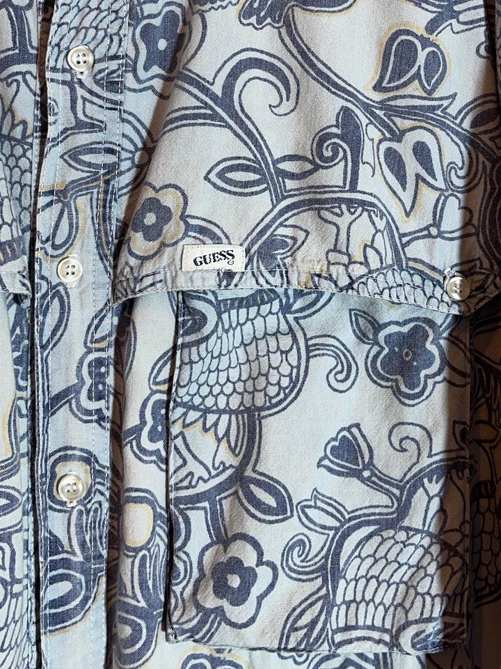 1980-90s USA made "GUESS" art pattern shirt