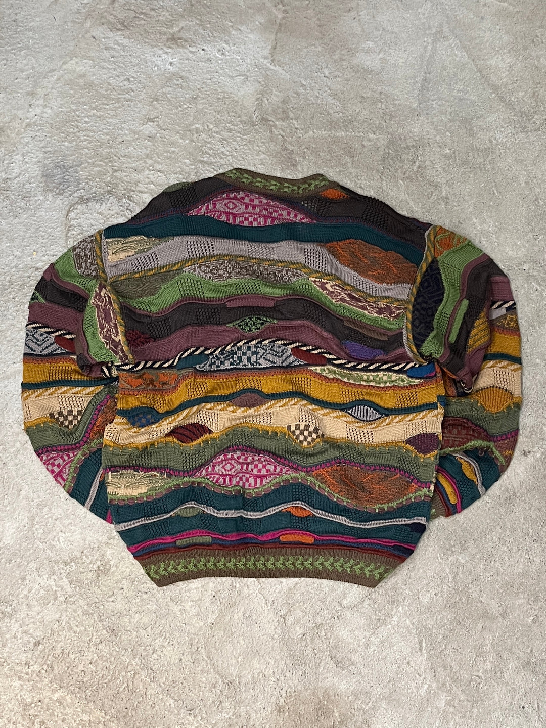 1990s "COOGI" abstract 3D knit cardigan