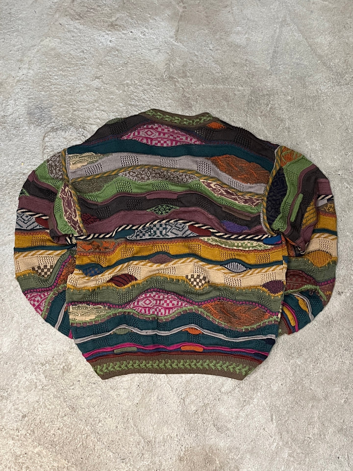 1990s "COOGI" abstract 3D knit cardigan