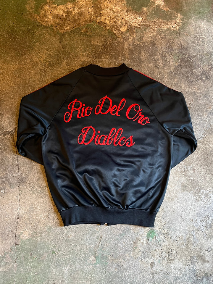 1980s back embroidery black × red track jacket