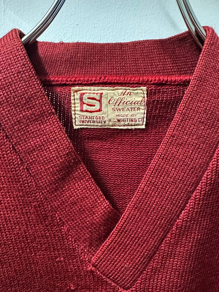 1930-40s vintage "Stanford University" burgundy lettered sweater