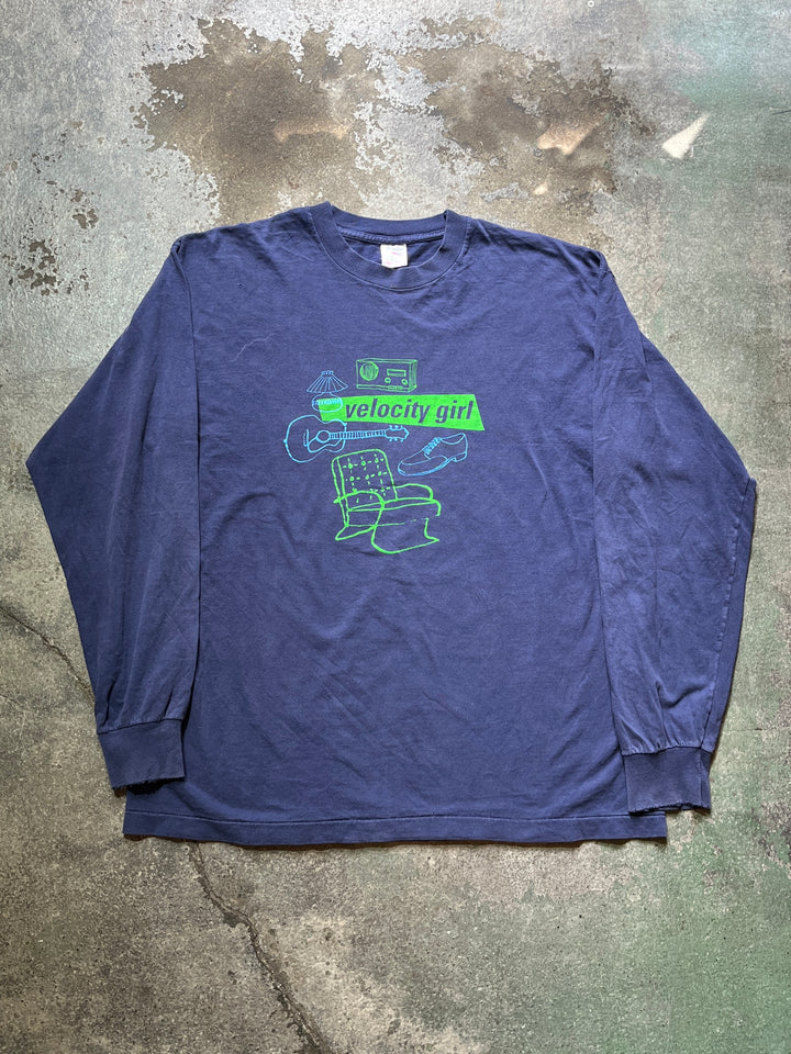 1990s USA made "Velocity girl" graphic L/S T-shirt