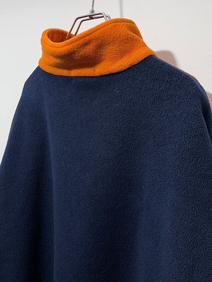 1990s USA made "nautica" orange × navy halfzip fleece jacket